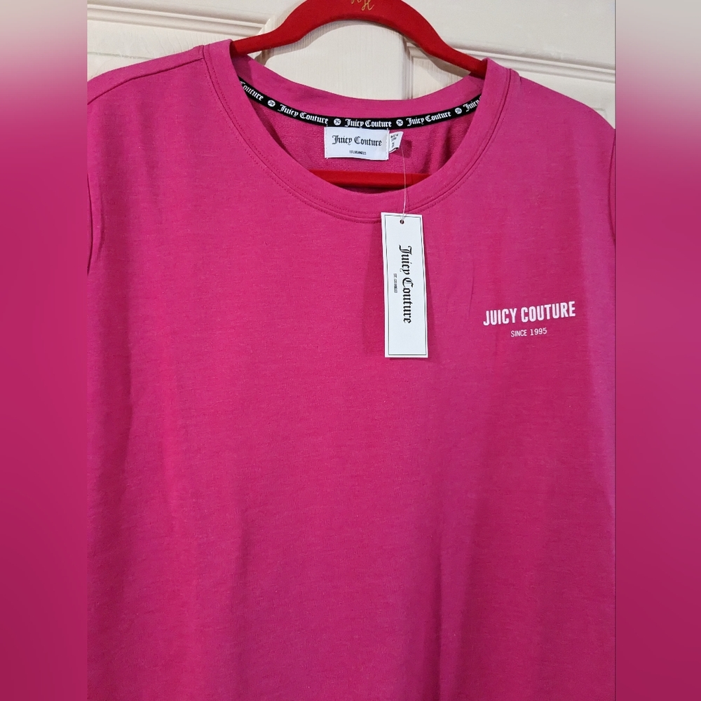 Juicy Couture Baby French Terry Lounge T-Shirt Dress in Magenta - Size 3x